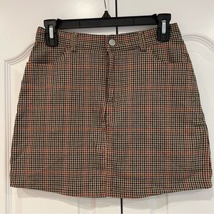 Brandy Melville Brown Plaid Skirt O/S NWT